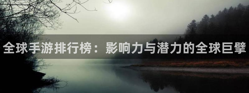 pg国际开奖网站：全球手游排行榜：影响力与潜力的全球巨擘